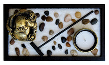 Load image into Gallery viewer, Zen Garden Deluxe Desk Meditation Garden Wu Lou Zen Statue Includes, Tea Light Holder, Sand, Rocks, And Rake (Candle Not Included)